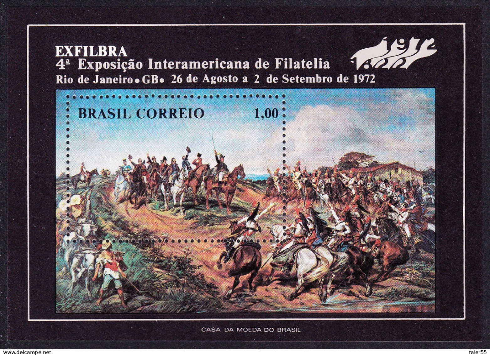 Brazil Horses 'Declaration Of Ypiranga' Battle MS 1972 MNH SG#MS1370 Sc#1233 - Unused Stamps