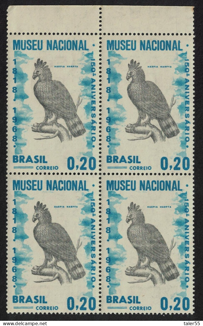 Brazil Harpy Eagle Bird Block Of 4 1968 MNH SG#1215 MI#1173 - Ungebraucht