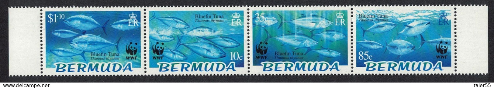 Bermuda WWF Atlantic Bluefin Tuna Strip Of 4v 2004 MNH SG#938-941 MI#877-880 Sc#884-887 - Bermuda