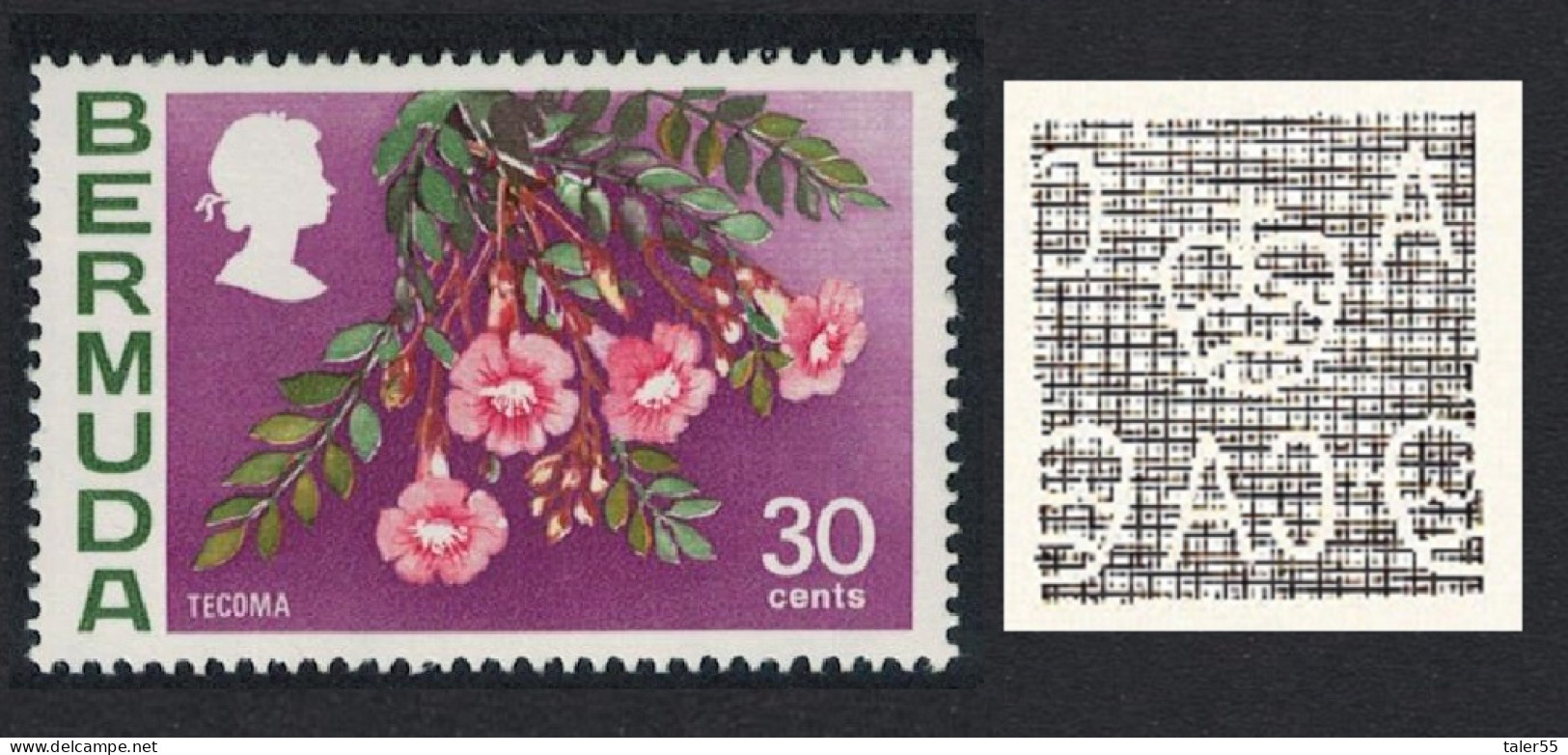 Bermuda Tecoma Flowers 30c Watermark Ww12 Upright 1976 MNH SG#306 - Bermudas