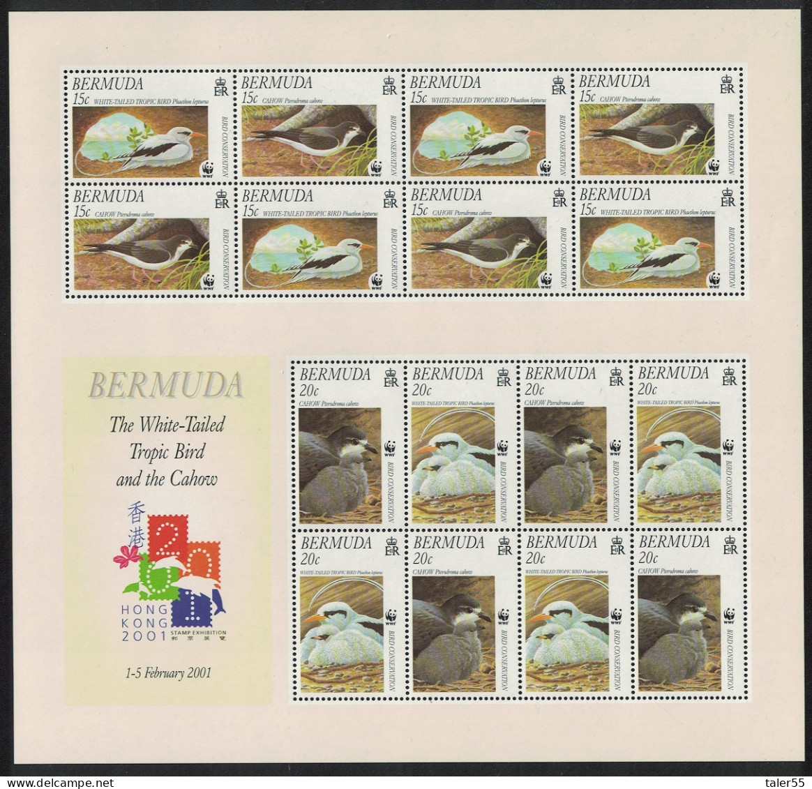 Bermuda WWF Cahow And White-tailed Tropicbird MS 2001 MNH SG#MS856 Sc#801a - Bermudes