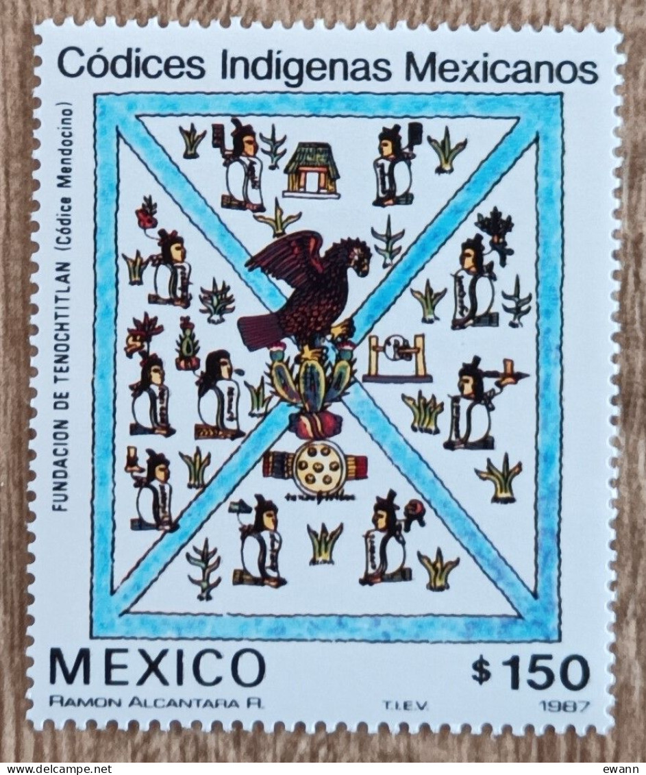 Mexique - YT N°1211 - Manuscrit Ancien / Fondation De Tenochtitlan - 1987 - Neuf - Messico