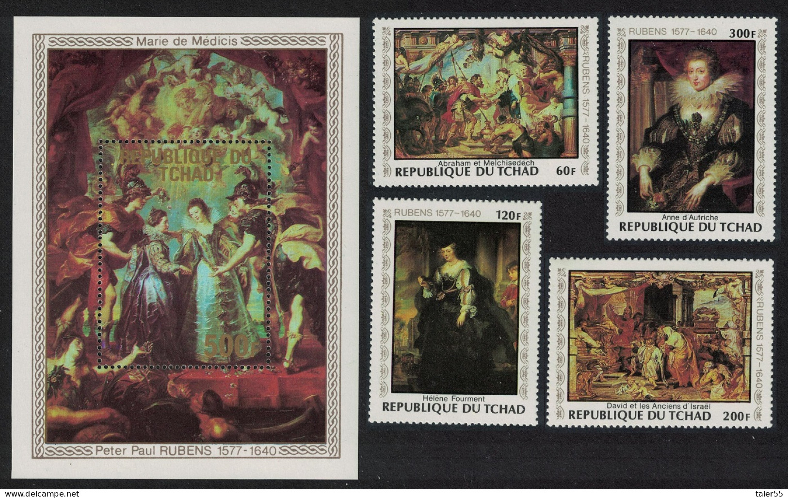 Chad Paintings By Peter Paul Rubens Artist 4v+MS 1978 MNH SG#541-MS545 - Ciad (1960-...)