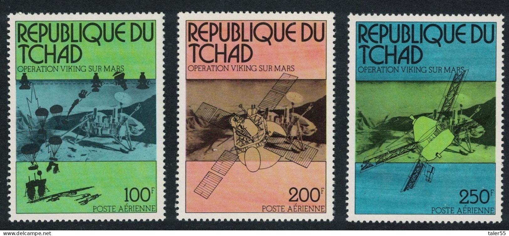 Chad Space Viking Mission To Mars 3v Airmail 1976 MNH SG#455-457 - Ciad (1960-...)