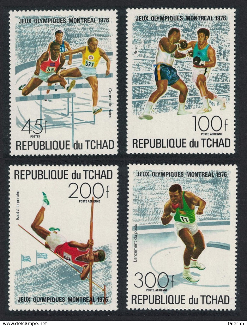 Chad Boxing Hurdles Olympic Games Montreal 4v 1976 MNH SG#448-451 - Chad (1960-...)