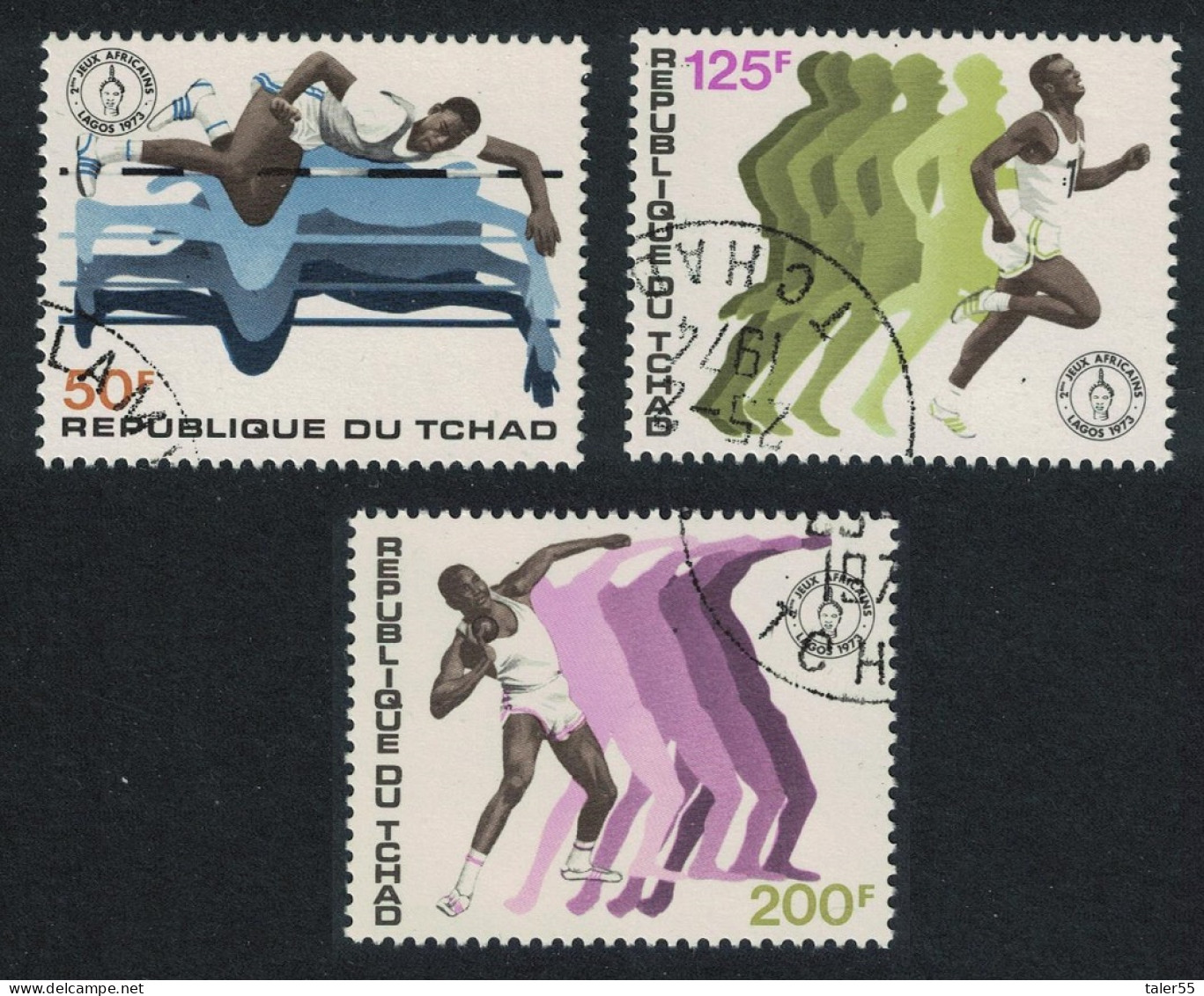 Chad Second African Games Lagos 3v 1973 CTO SG#396-398 - Chad (1960-...)