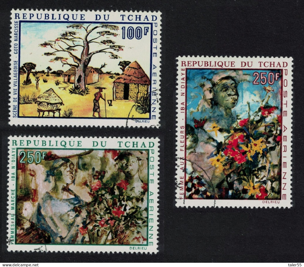 Chad African Paintings 3v 1970 CTO SG#296-298 - Ciad (1960-...)