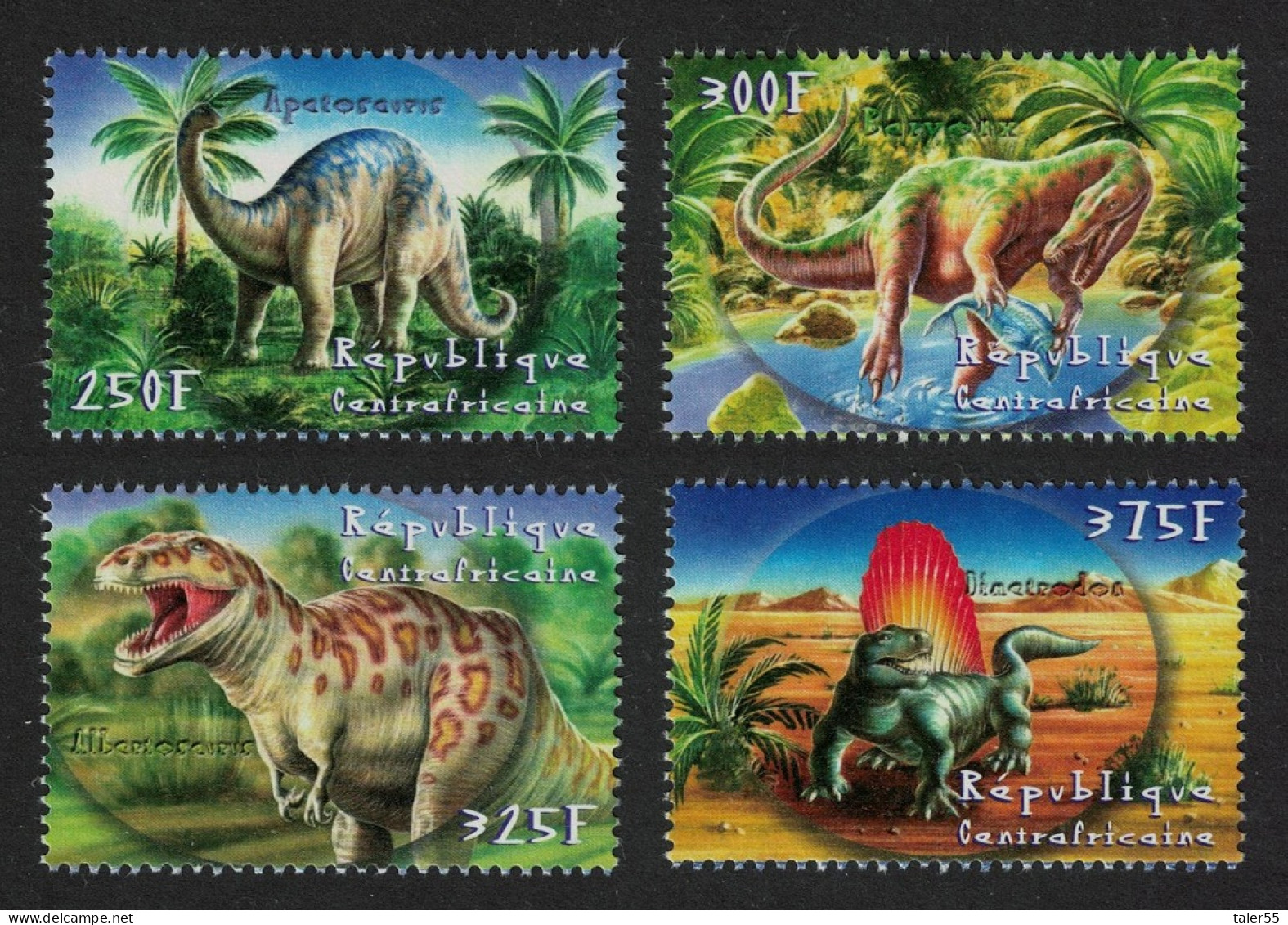 Central African Rep. Dinosaurs Prehistoric Animals 4v 2001 MNH MI#2805-2808 - Zentralafrik. Republik