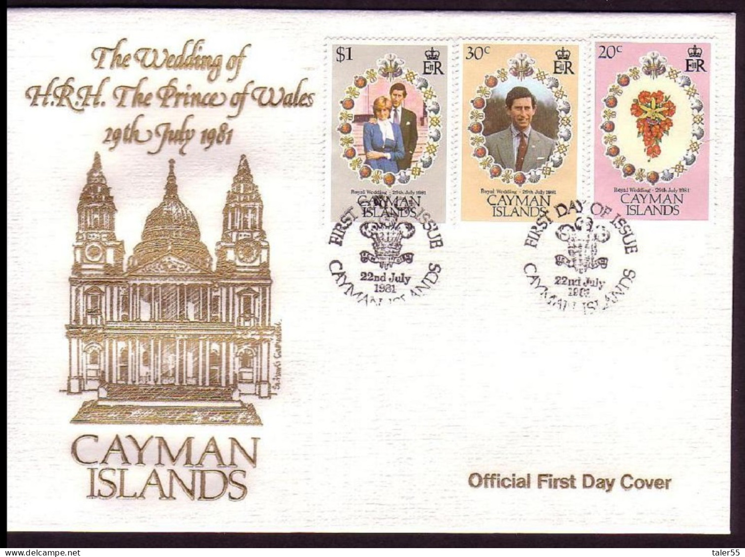 Cayman Is. Royal Wedding FDC 1981 SG#534-535 - Caimán (Islas)