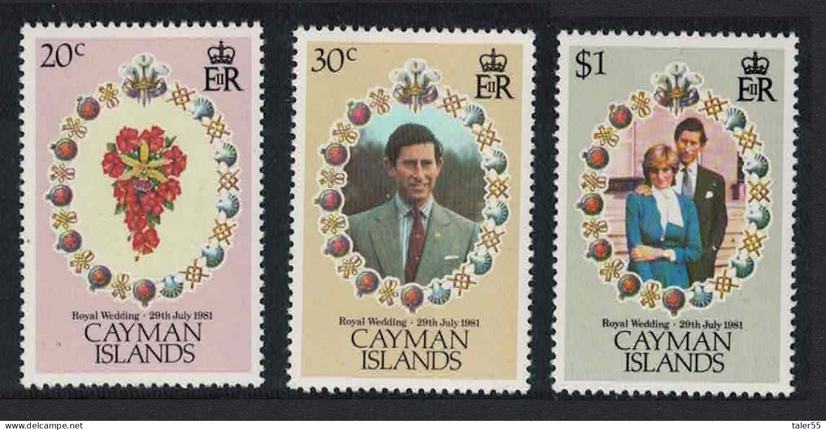 Cayman Is. Charles And Diana Royal Wedding 3v 1981 MNH SG#534-536 - Caimán (Islas)