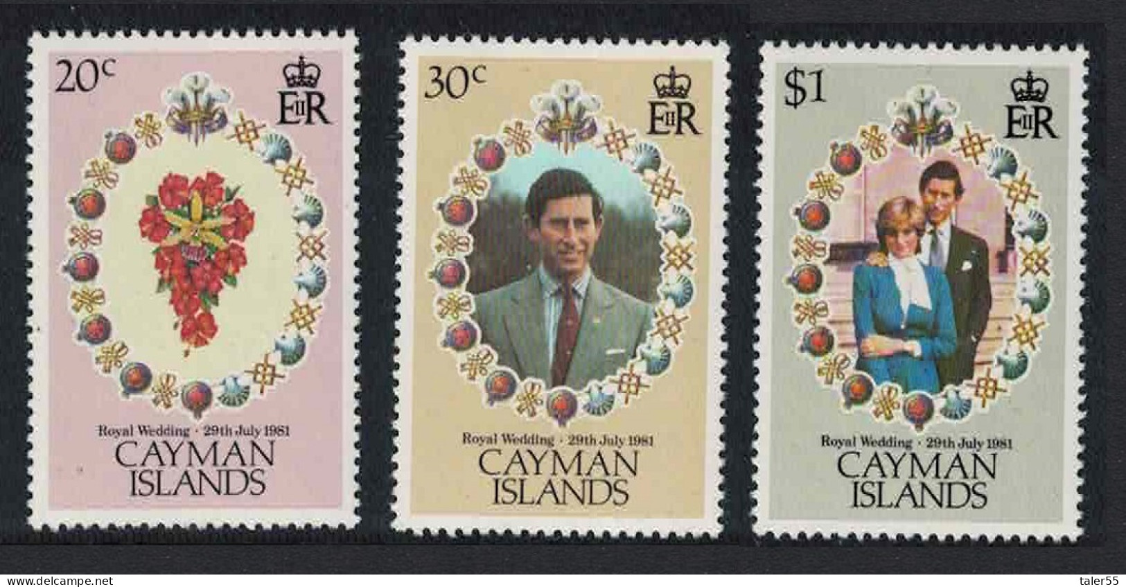 Cayman Is. Charles And Diana Royal Wedding 3v 1981 MNH SG#534-536 - Cayman (Isole)