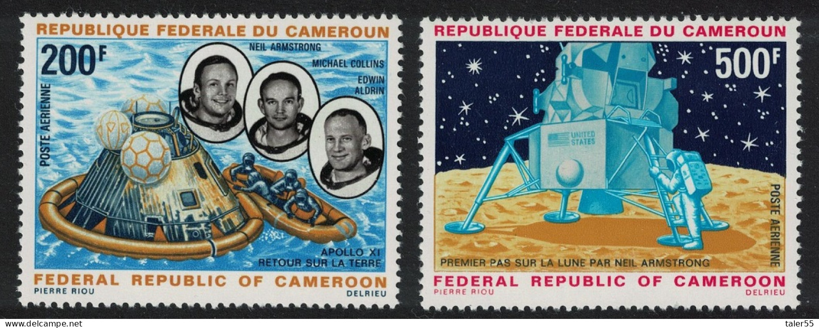 Cameroun First Man On The Moon 2v 1969 MNH SG#550-551 - Kamerun (1960-...)