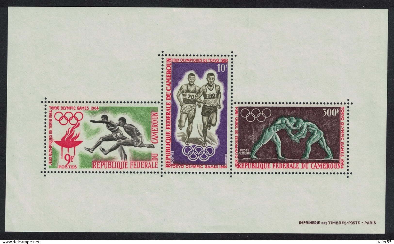 Cameroun Wrestling Running Olympic Games Tokyo MS 1964 MNH SG#MS366a - Camerún (1960-...)