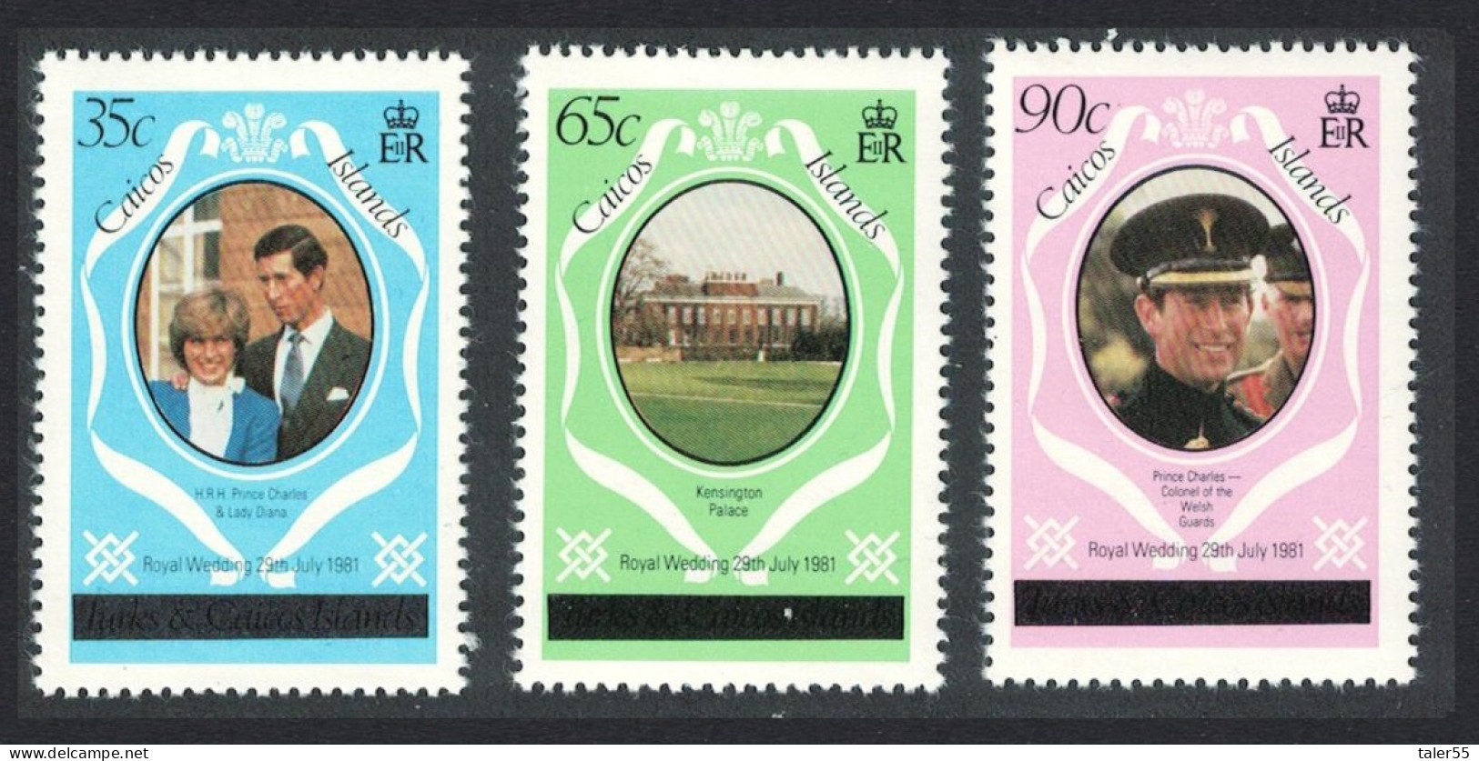 Caicos Is. Charles And Diana Royal Wedding 3v London 1981 MNH SG#8A-10A - Turks- En Caicoseilanden