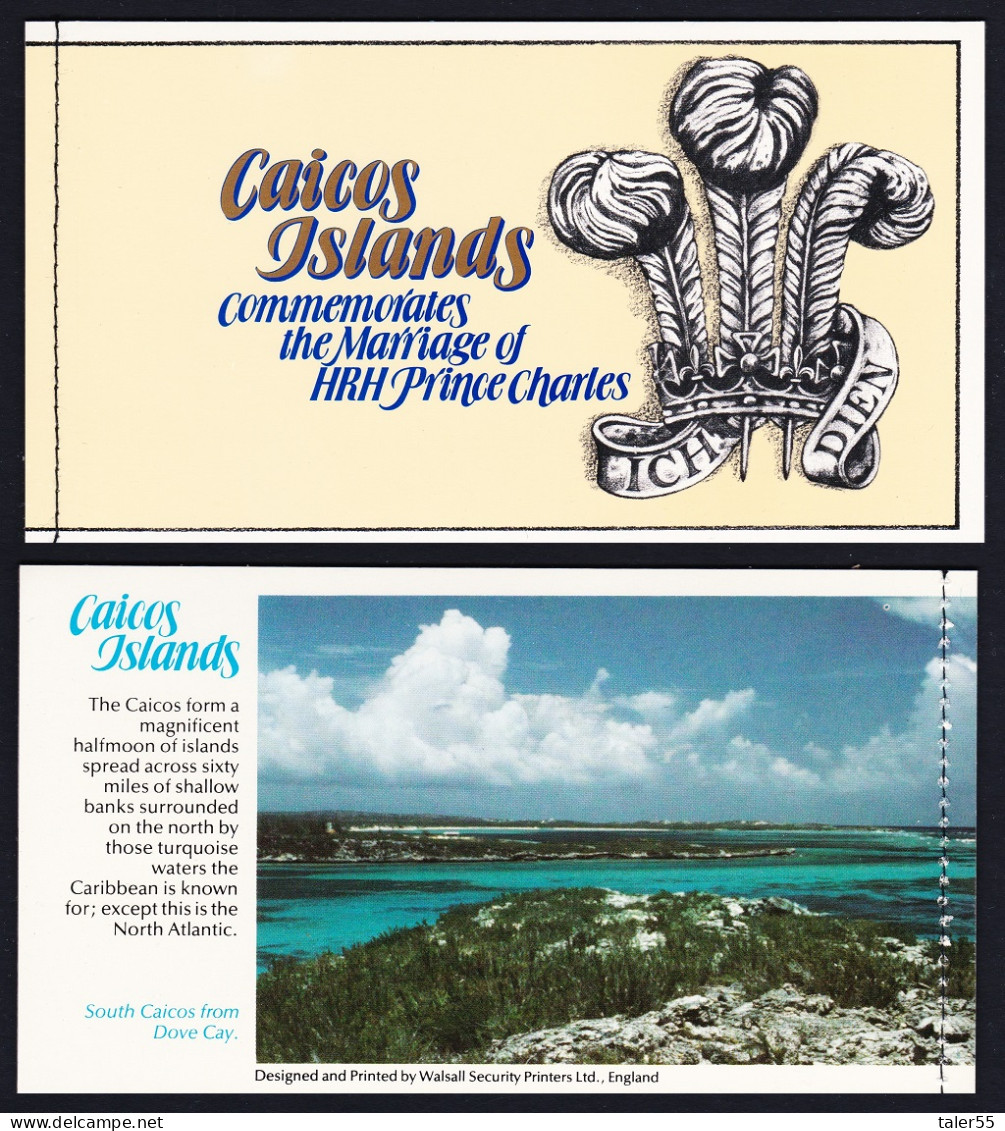Caicos Is. Charles And Diana Royal Wedding Booklet 1981 MNH SG#SB1 - Turks & Caicos
