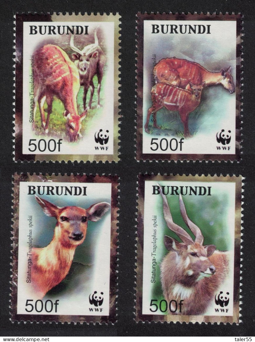 Burundi WWF Sitatunga 4v 2004 MNH SG#1638-1641 MI#1867-1870 Sc#774 A-d - Unused Stamps