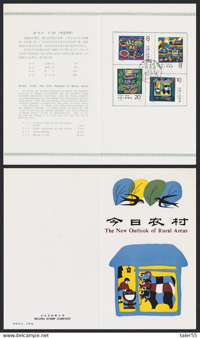 China Improvements In Rural Areas 4v Pres Folder 1987 SG#3501-3504 MI#2125-2128 Sc#2098-2101 - Gebraucht