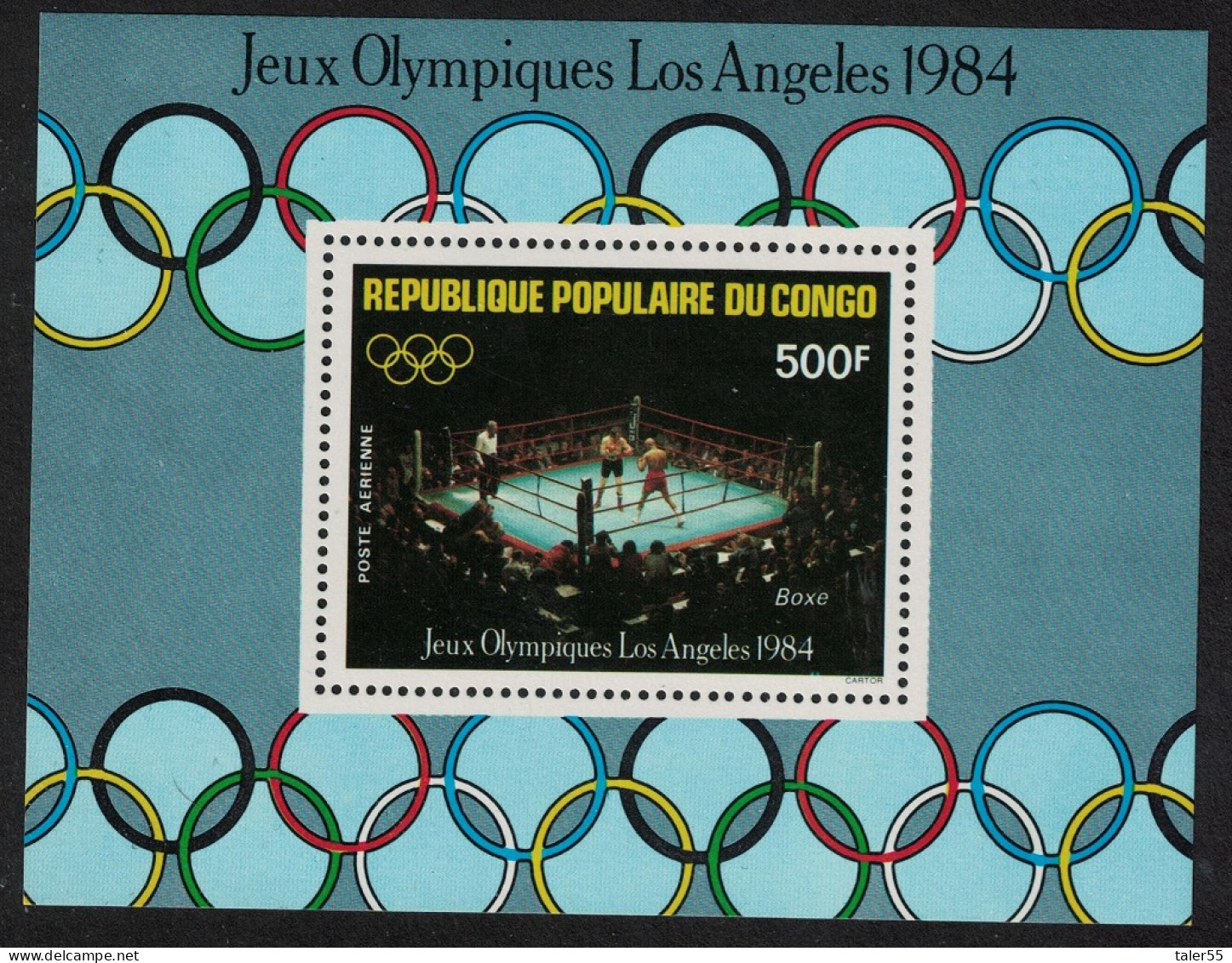 Congo Boxing Summer Olympic Games Los Angeles MS 1984 MNH SG#MS942 Sc#C328 - Mint/hinged