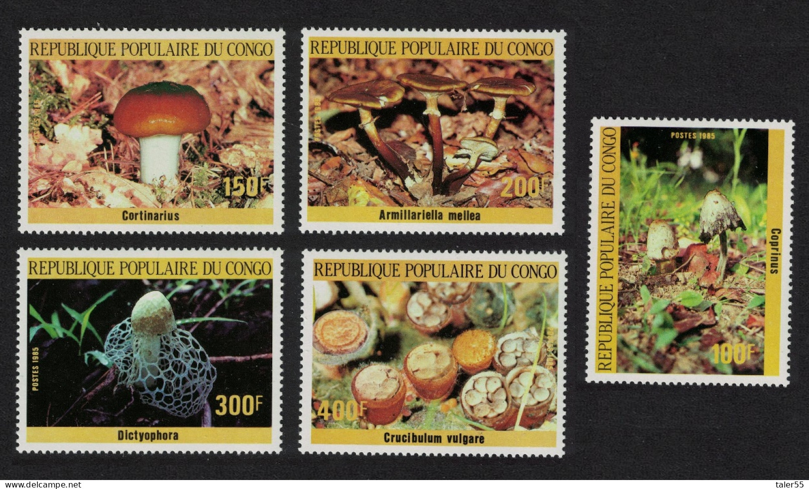Congo Fungi 5v 1985 MNH SG#1007-1011 MI#1016-1020 - Mint/hinged