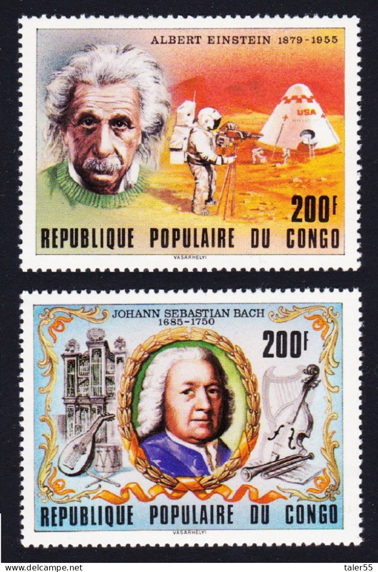 Congo Einstein Bach Personalities Space Mission 'Apollo' 2v 1979 MNH SG#686-687 MI#696-97 Sc#511-512 - Ungebraucht