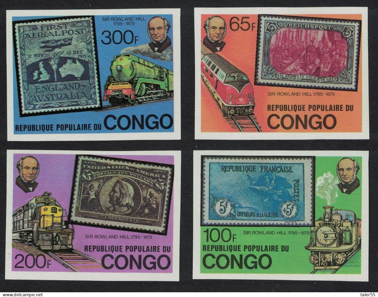 Congo Death Centenary Of Sir Rowland Hill 4v Imperforated 1979 MNH SG#670-673 - Ungebraucht