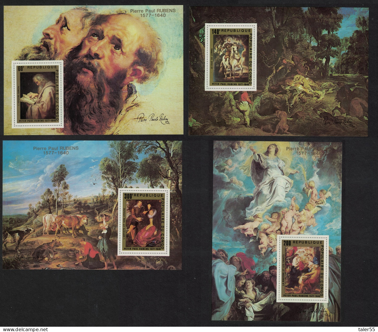 Congo Peter Paul Rubens Paintings 4 De-Luxes RARR 1978 MNH SG#596-599VAR MI#606-609 - Neufs