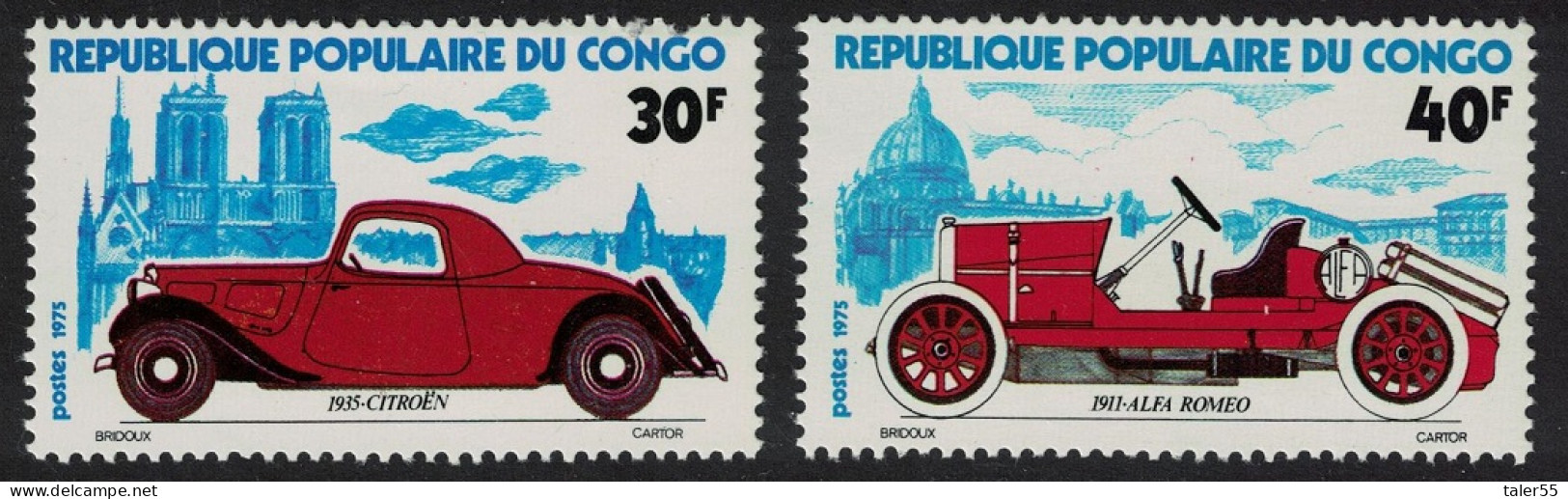Congo Veteran Cars 2v Def 1975 SG#456-457 - Mint/hinged