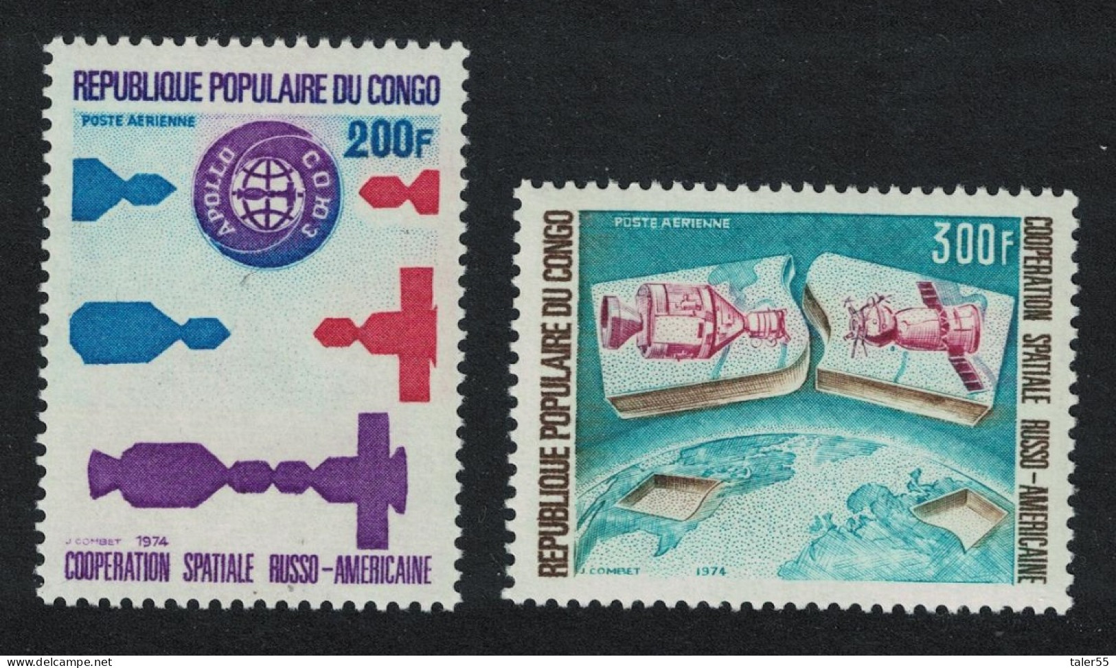 Congo 'SOYUZ-APOLLO' Soviet-American Space Co-operation 2v 1974 MNH SG#409-410 - Nuevas/fijasellos