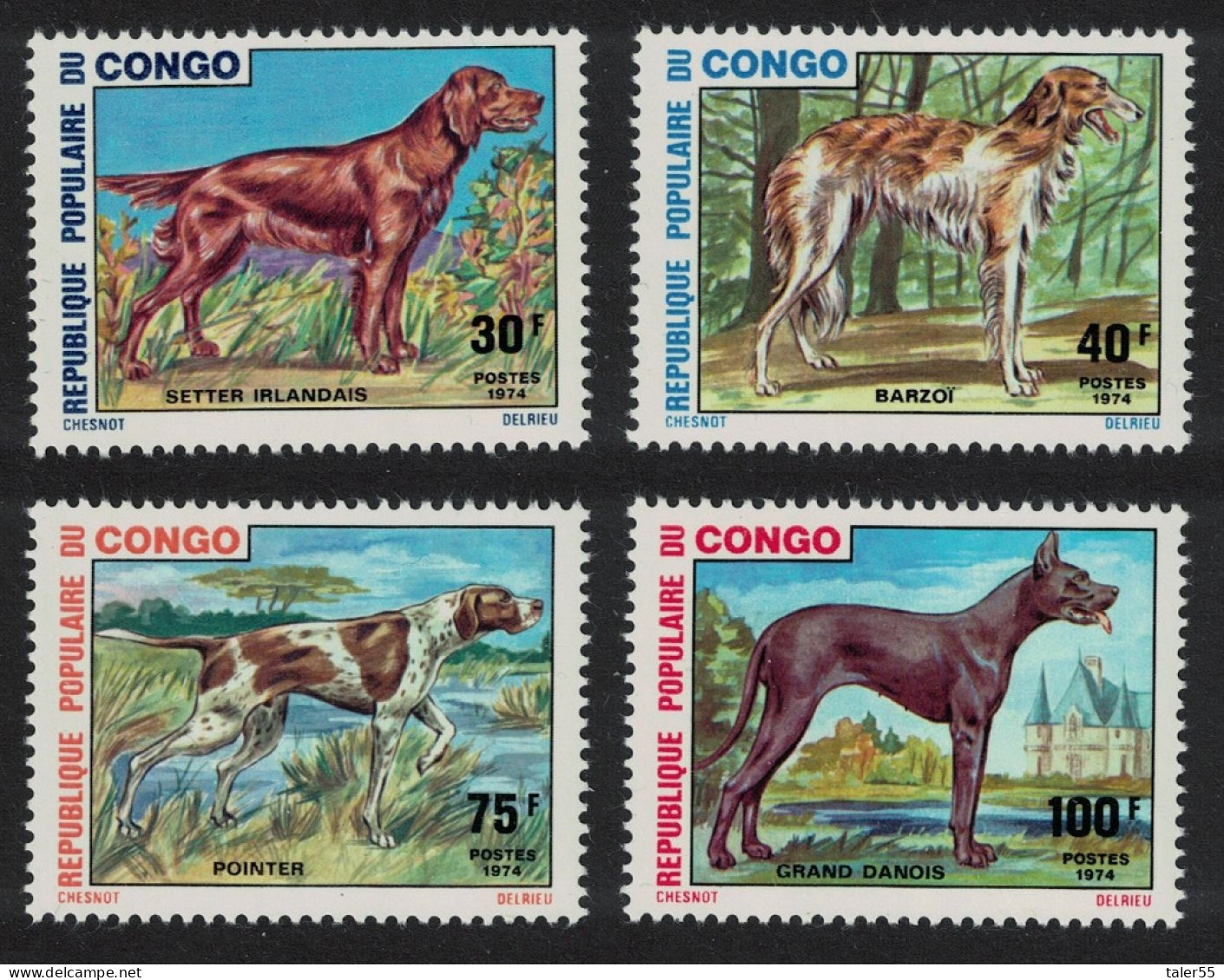 Congo Dogs 4v 1974 MNH SG#429-432 Sc#308-311 - Mint/hinged
