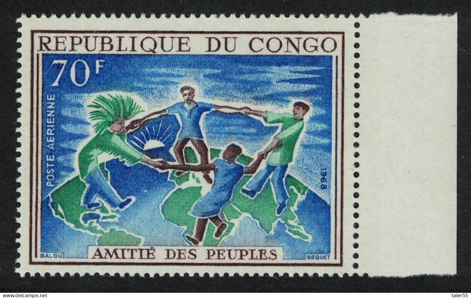 Congo Friendship Of The Peoples Margins 1968 MNH SG#143 - Neufs