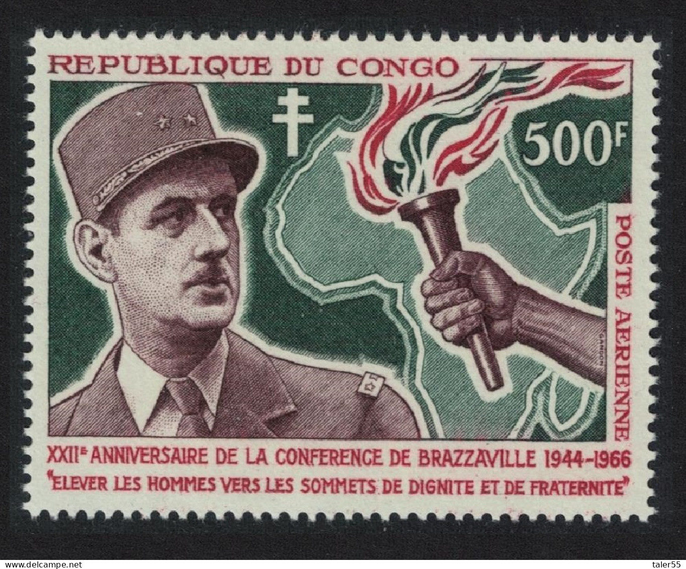 Congo General De Gaulle RAR 1966 MNH SG#83 - Mint/hinged