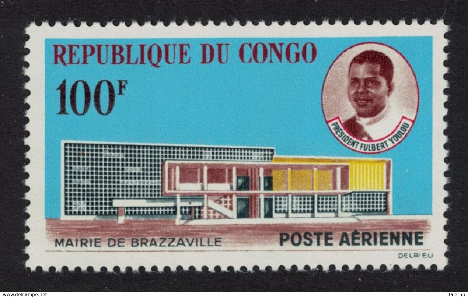 Congo Town Hall And President Youlou RARR 1963 MNH SG#27 - Mint/hinged