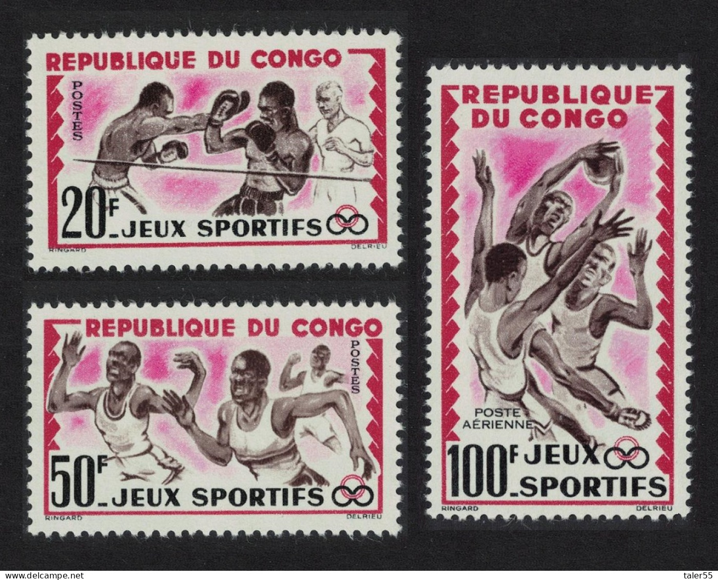 Congo Boxing Basketball Sports 3v 1962 MNH SG#22-24 - Nuevas/fijasellos