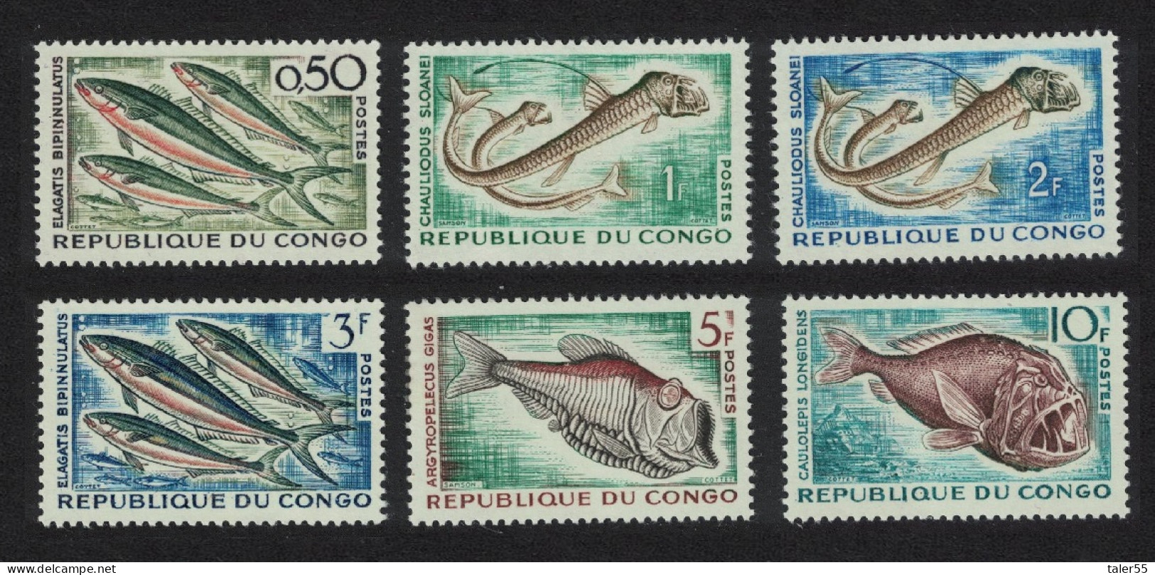 Congo Tropical Fish 6v 1961 MNH SG#13-18 - Neufs