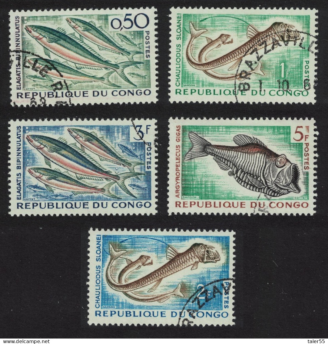 Congo Tropical Fish 5v 1961 Canc SG#13-17 - Gebraucht