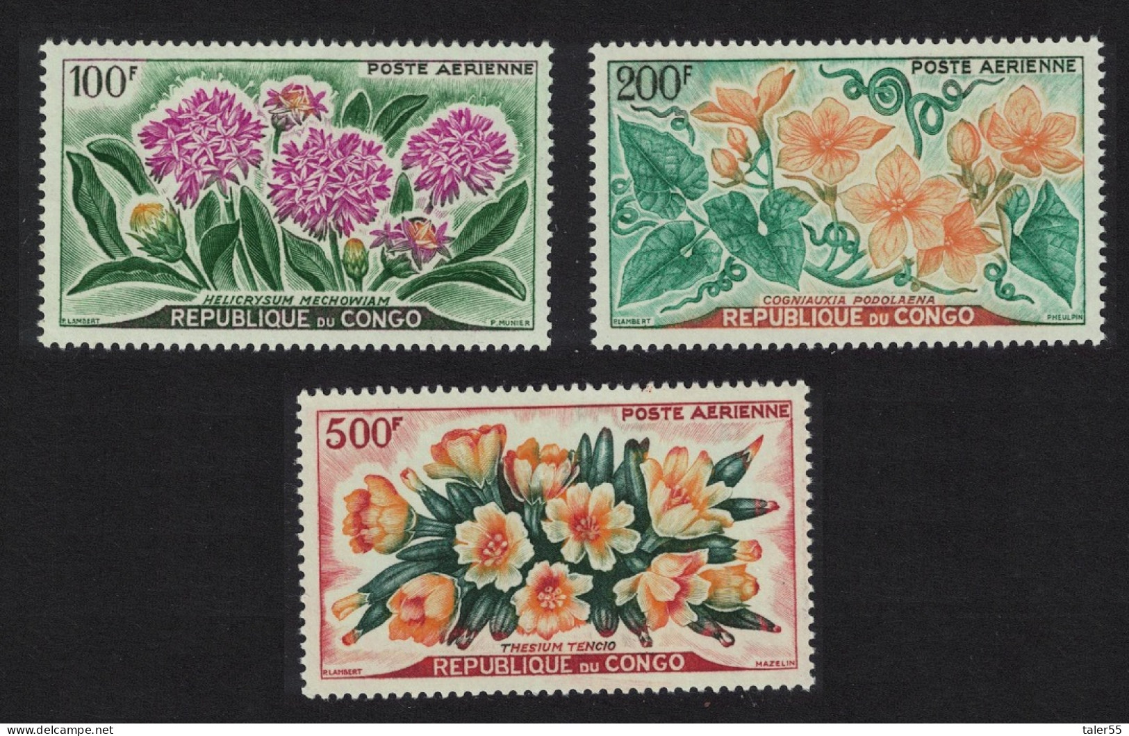 Congo Flowers 3v 1961 MNH SG#9-11 - Nuevas/fijasellos
