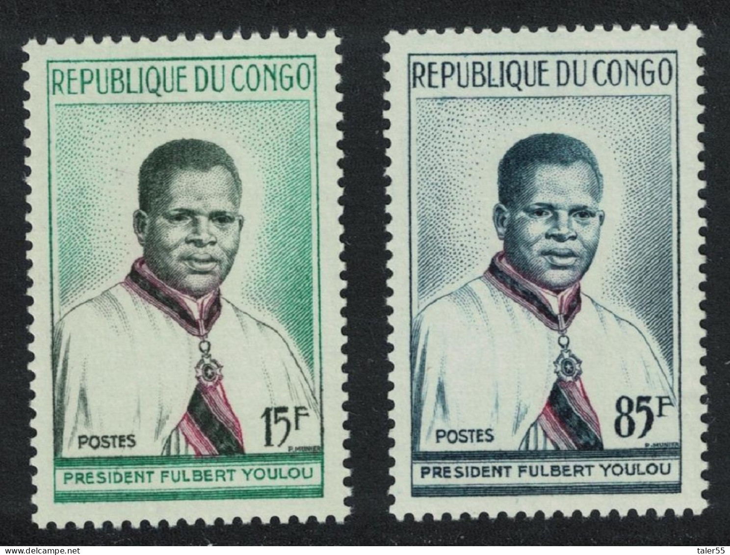 Congo President Youlou 2v 1960 MNH SG#4-5 - Nuevas/fijasellos