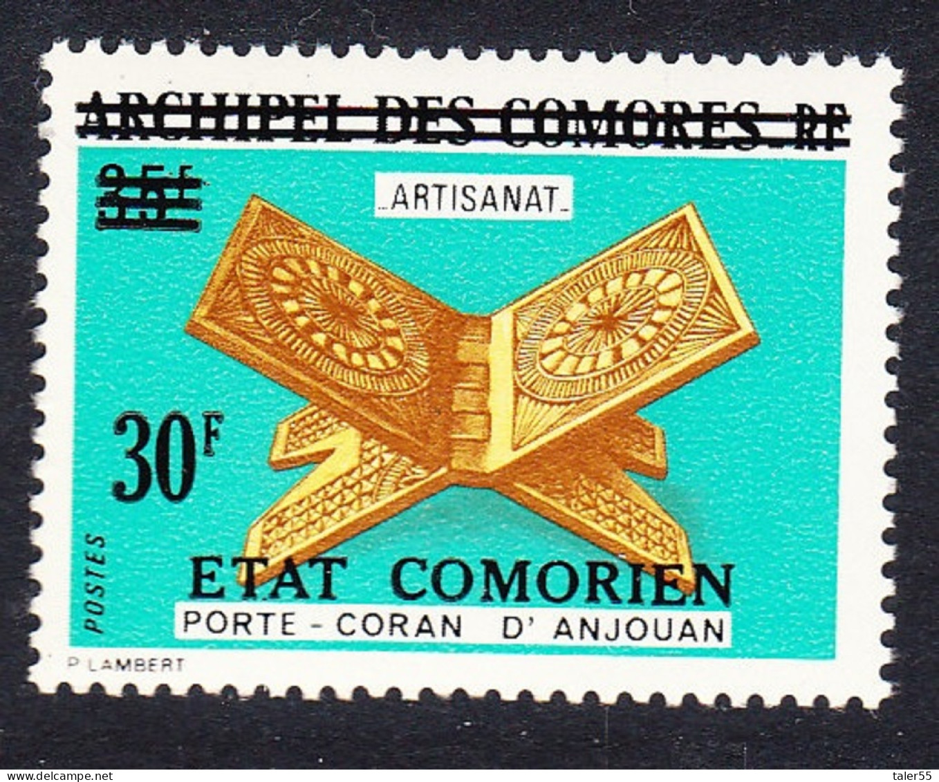 Comoro Is. Coran Overprint 'Etat Comorien' 30 Fr On 35 Fr 1975 MNH MI#220 Sc#141 - Andere & Zonder Classificatie