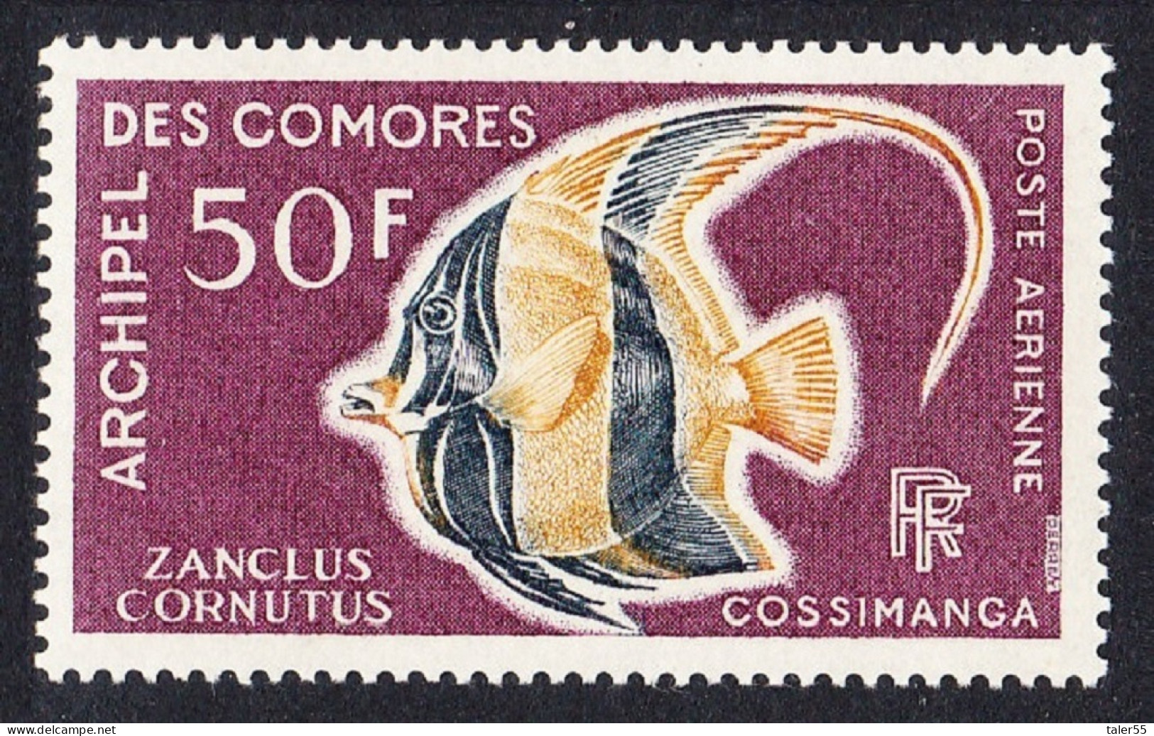 Comoro Is. Moorish Idol Fish 'Zanclus Cornutus' 50f 1968 MNH SG#71 MI#90 Sc#C23 - Autres & Non Classés