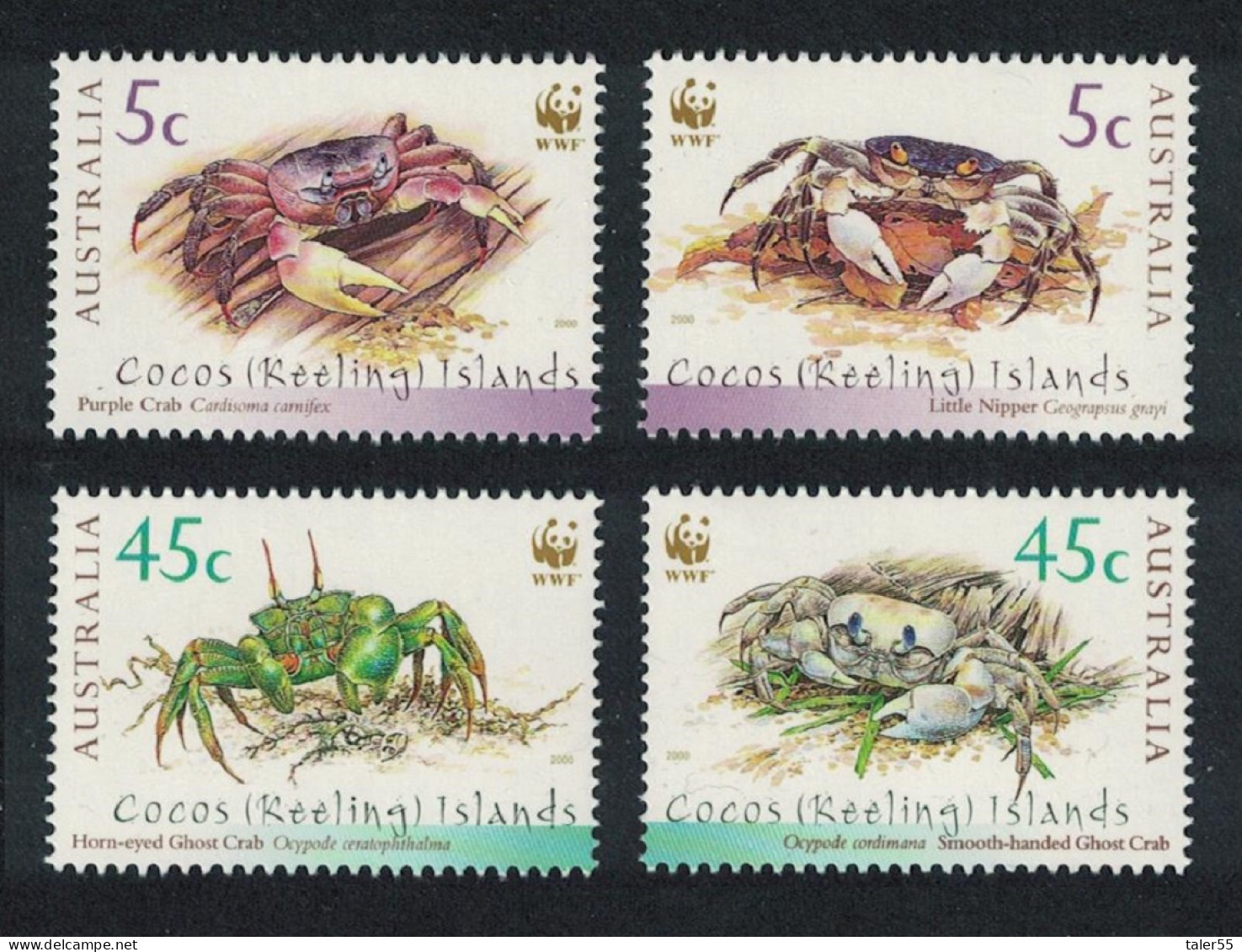 Cocos (Keeling) Is. WWF Crabs 4v 2000 MNH SG#389-392 MI#400-403 Sc#333-334 A-b - Kokosinseln (Keeling Islands)