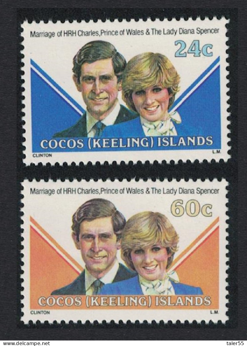 Cocos (Keeling) Is. Charles And Diana Royal Wedding 2v 1981 MNH SG#70-71 Sc#72-74 - Cocos (Keeling) Islands