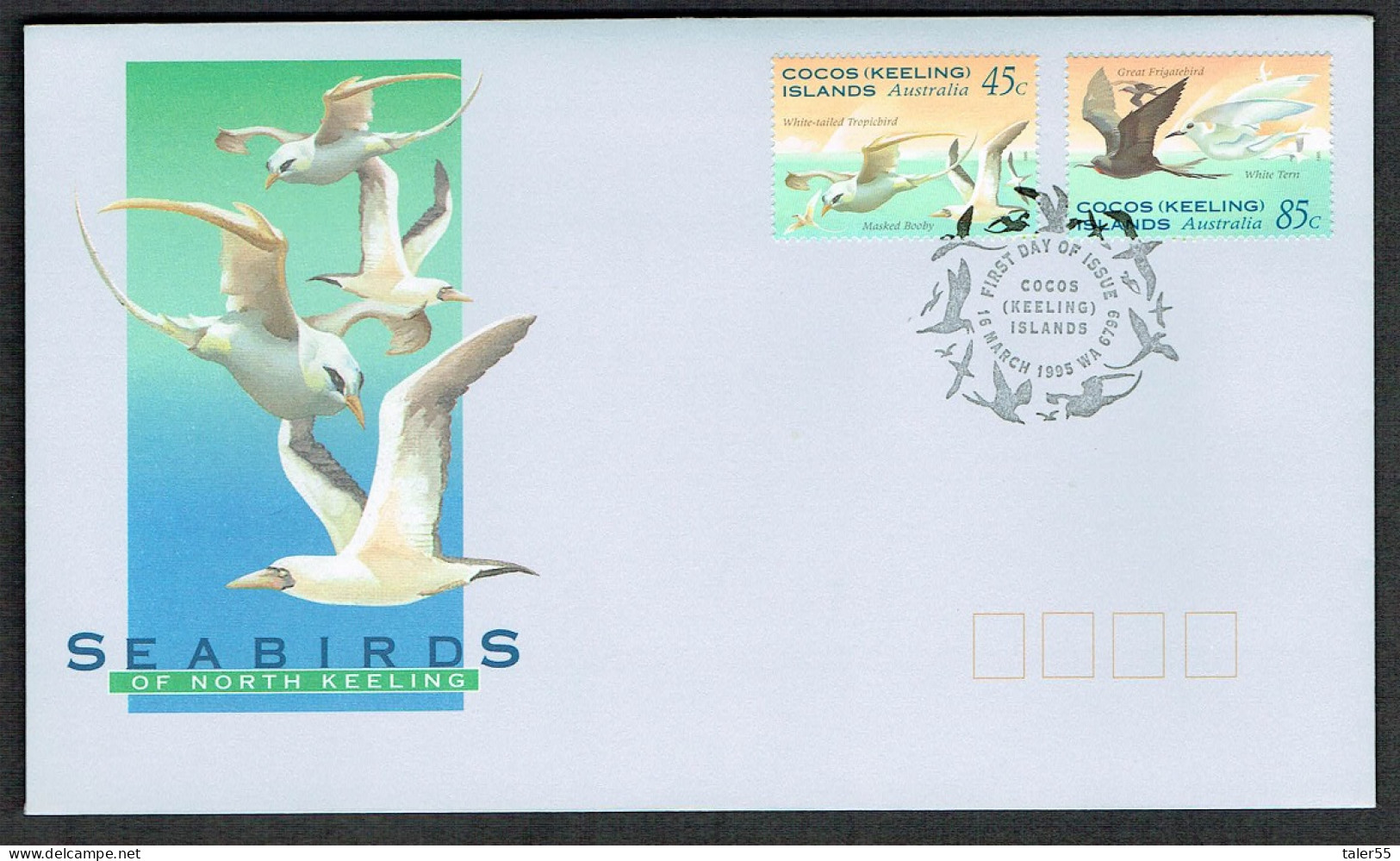 Cocos (Keeling) Is. Sea-birds Of North Keeling Island 2v FDC 1995 SG#323-324 - Kokosinseln (Keeling Islands)