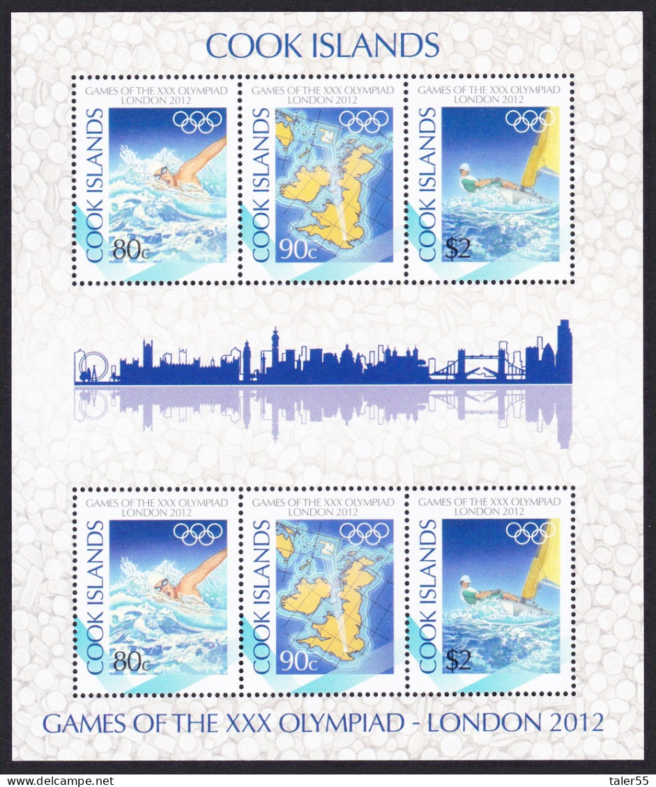 Cook Is. London Olympic Games Sheetlet 2012 MNH SG#MS1658 Sc#1413-1415 - Islas Cook
