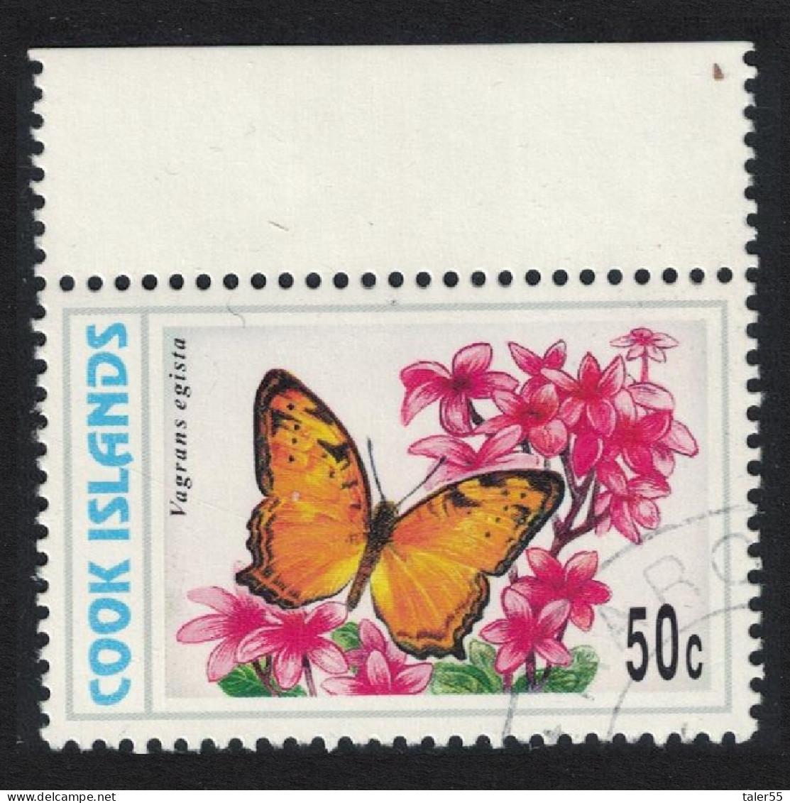 Cook Is. Butterfly 'Vagrans Egista' 50c 1998 Canc SG#1408 - Islas Cook