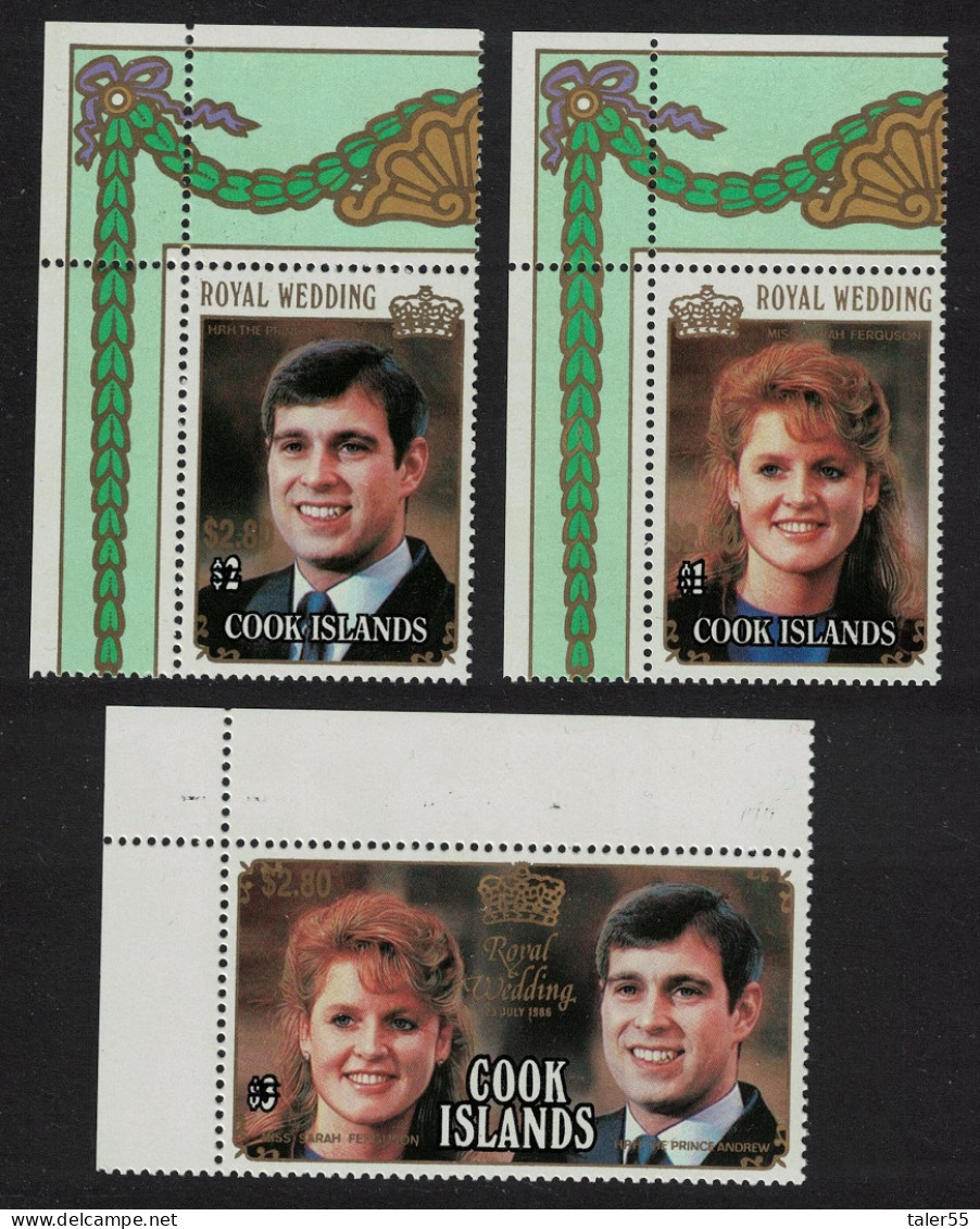 Cook Is. Prince Andrew 'Hurricane Relief' Overprint 3v 1987 MNH SG#1178-1180 - Cook