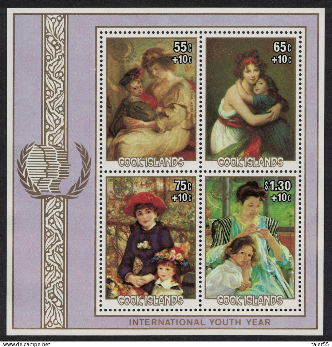 Cook Is. Paintings Rubens Renoir MS 1985 MNH SG#MS1034 - Cook