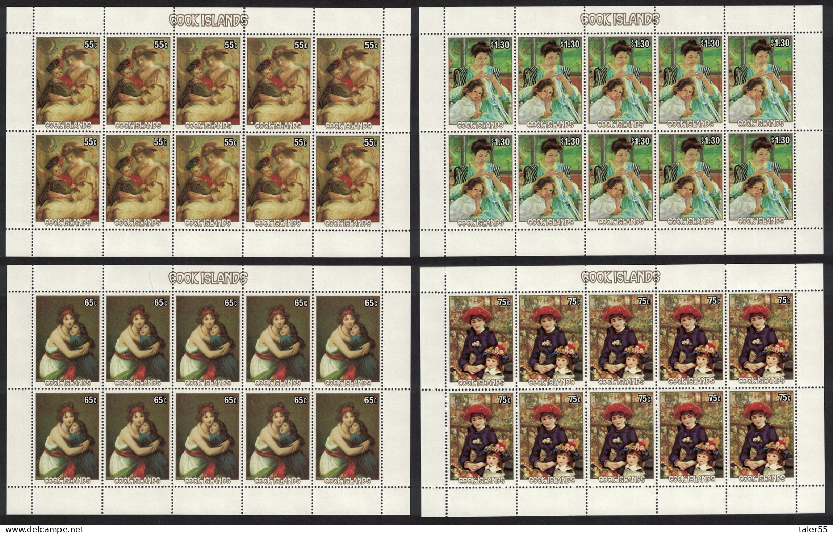 Cook Is. Painting Rubens Renoir Sheetlets 1985 MNH SG#1030-1033 - Cook