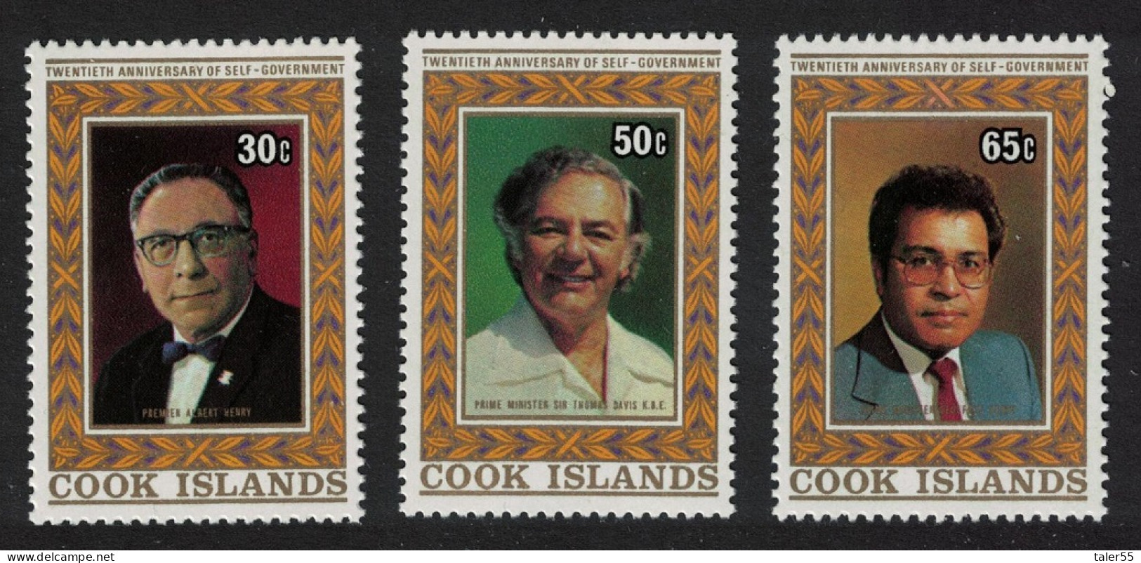 Cook Is. 20th Anniversary Of Self-government 1985 MNH SG#1040-1042 - Cook