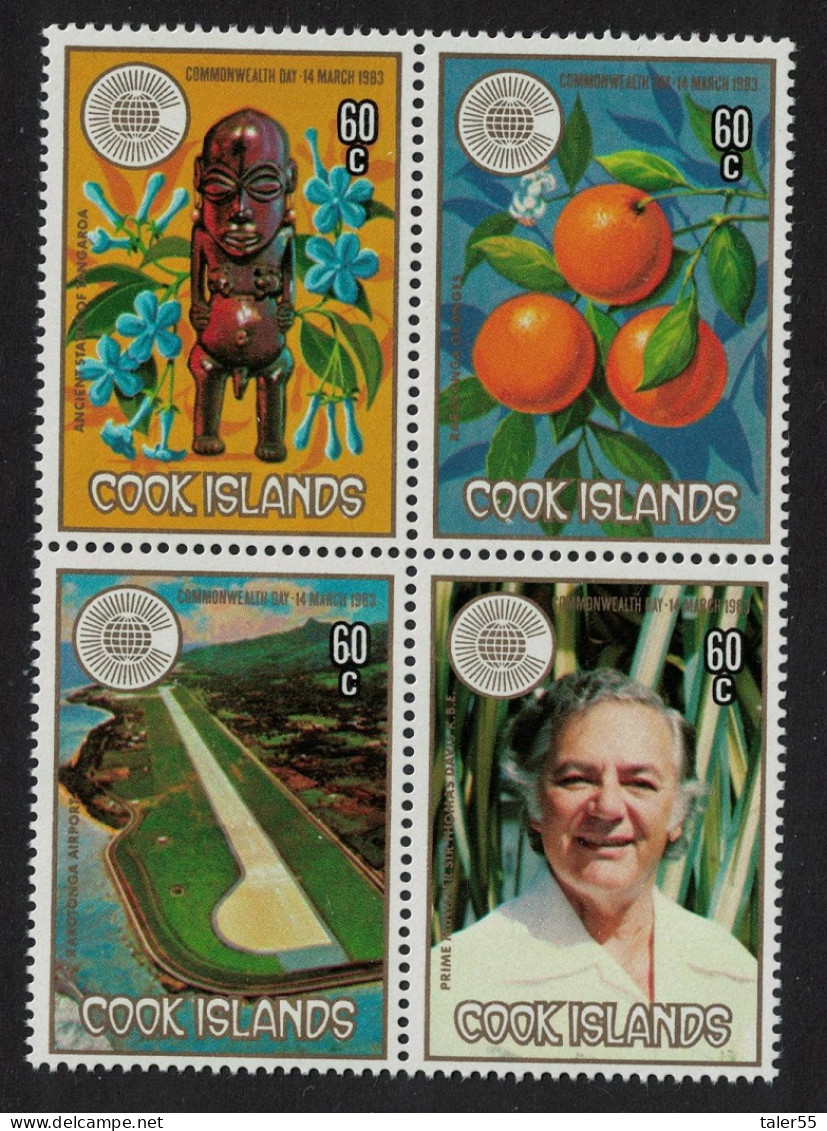 Cook Is. Fruits Airport Commonwealth Day Block Of 4 1983 MNH SG#862-865 - Cookeilanden