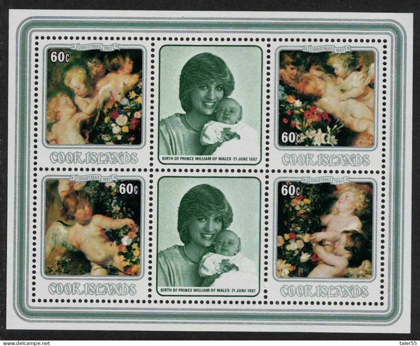 Cook Is. Rubens Paintings Christmas MS 1982 MNH SG#MS860 Sc#687-690 - Cookeilanden
